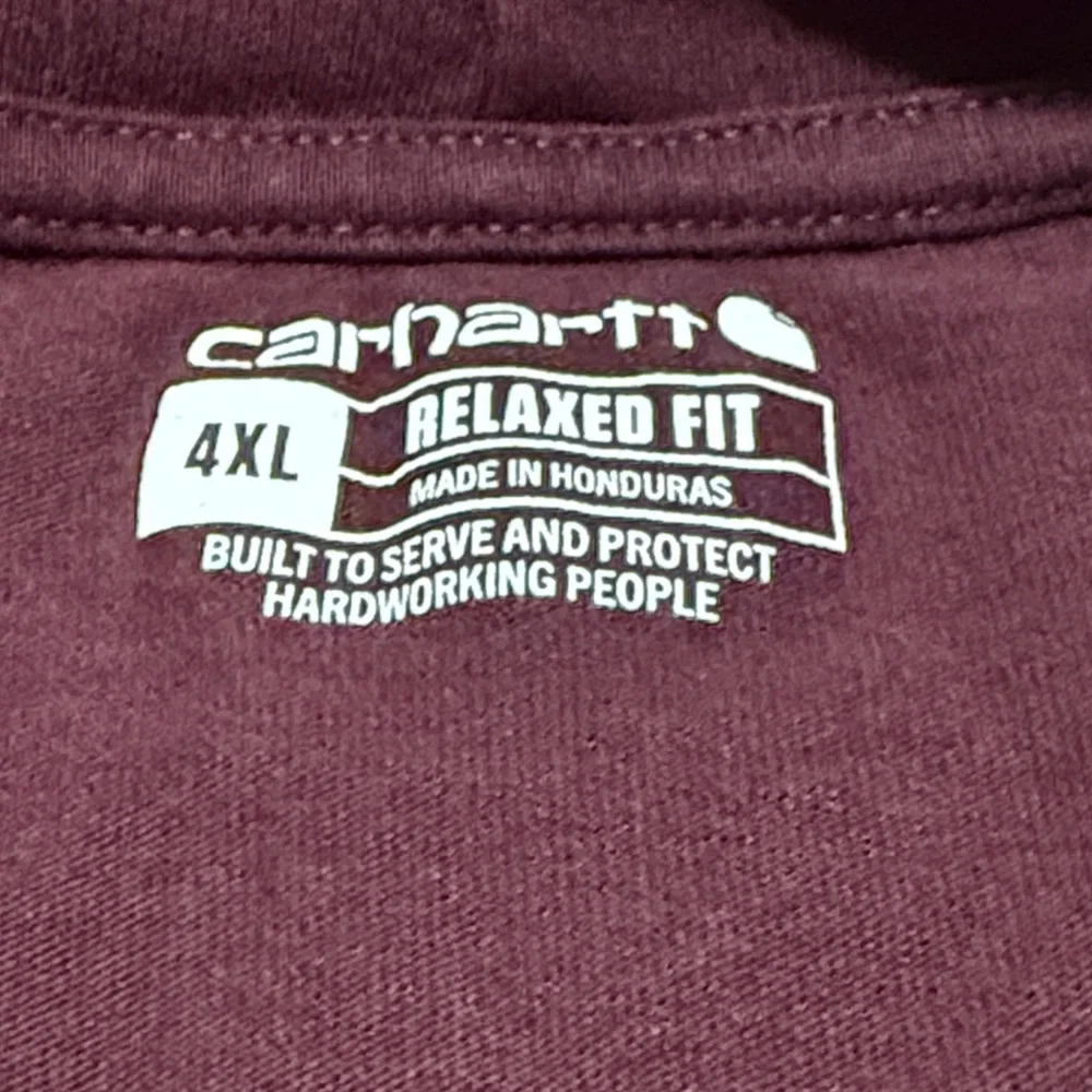 Carhartt Men's Burgundy Graphic Tee 4XL - Picture 2 of 4